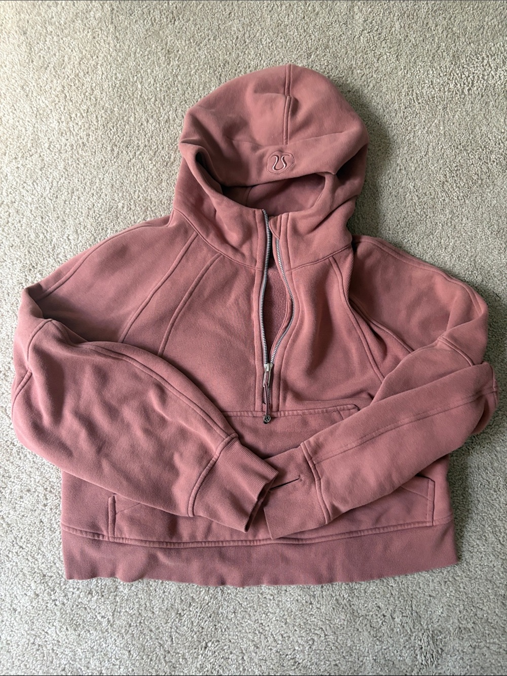 lululemon athletica Dusty Rose Half-Zip Hoodie Sweater